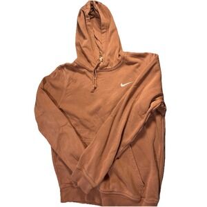 Nike Brown Fleece Pullover Hoodie Unisex Size Small Preloved